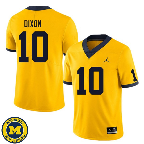 Mens Michigan Wolverines #10 Cristian Dixon Yellow College Game Jersey